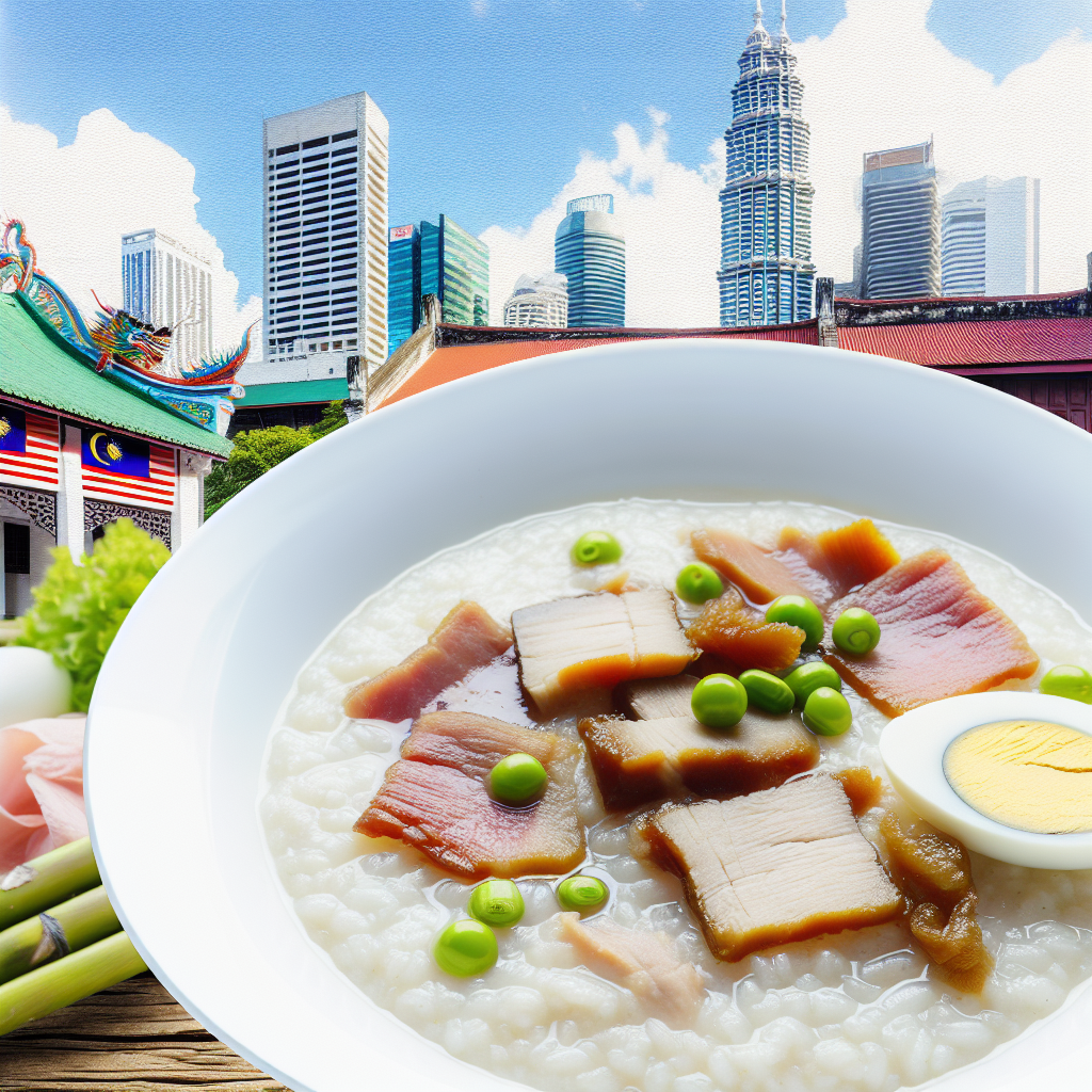 【中式美食】广东生滚粥(Cantonese Porridge) - 以米熬制的浓稠粥品,搭配猪肉、皮蛋或鱼片