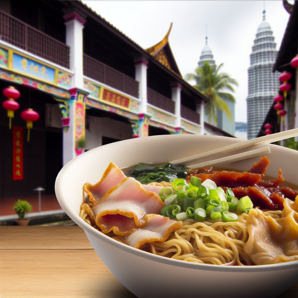 【中式美食】广府云吞面(Wantan Mee) - 细面搭配叉烧、云吞和酱油汁,风味十足