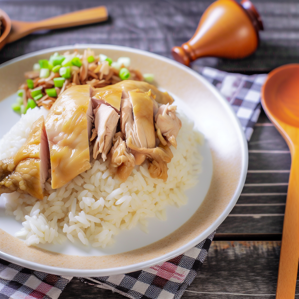 【中式美食】海南鸡饭（Hainanese Chicken Rice） - 以油鸡搭配香米饭，口感滑嫩