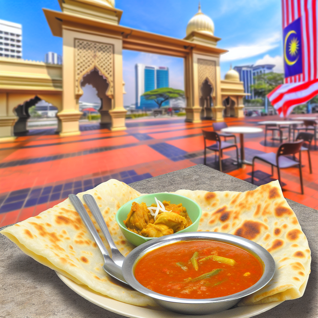 【印度美食】印度煎饼(Roti Canai) - 外脆内软的煎饼,常搭配咖喱鸡或扁豆酱