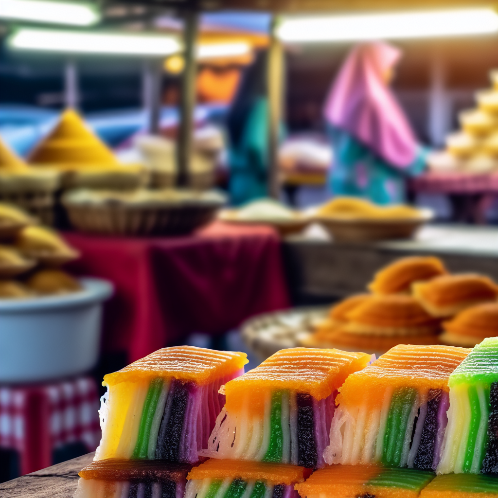 【娘惹美食】椰糖千层糕(Kuih Lapis) - 由多层糯米粉、椰糖、椰浆蒸制的甜点