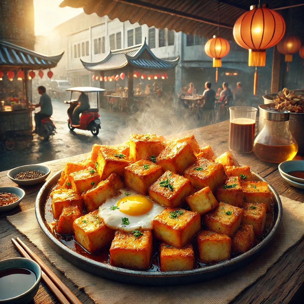 【小吃】炒萝卜糕(Fried Carrot Cake) - 以白萝卜糕切块后与鸡蛋、酱油炒制