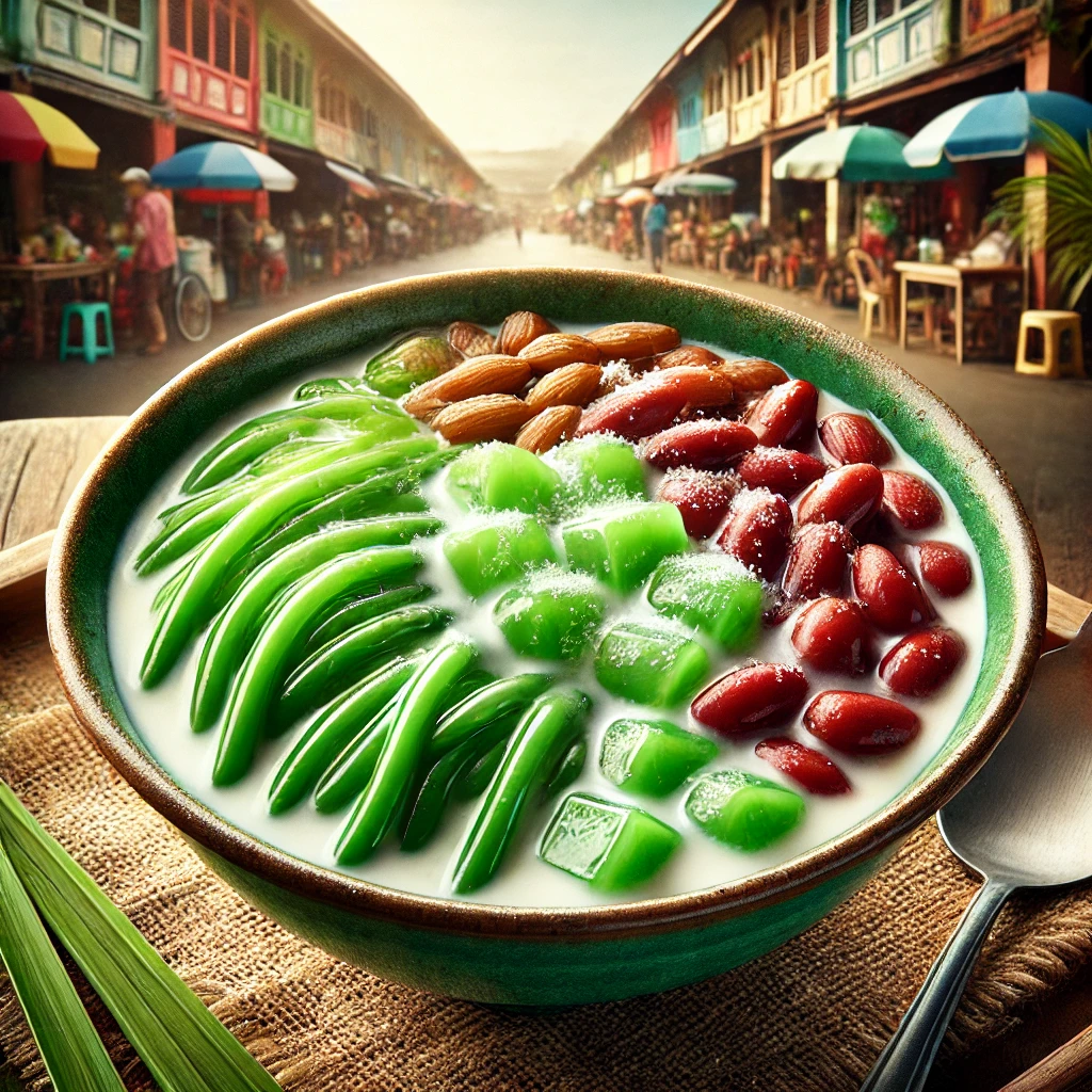 【甜品】煎蕊(Cendol) - 以椰浆、黑糖、绿粉条和红豆制成的传统甜品