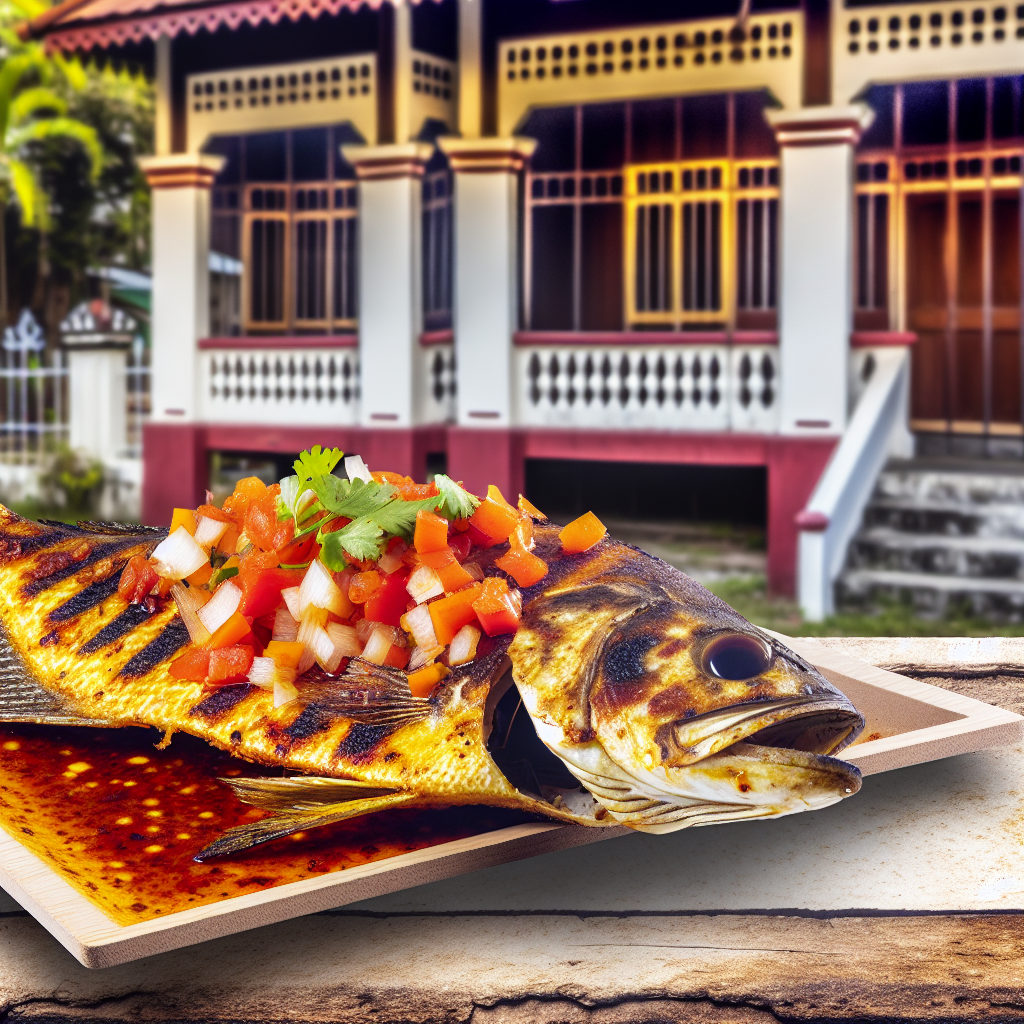 【马来美食】马来风味烤鱼(Ikan Bakar) - 以香料腌制的烧烤鱼,搭配辣味酱料