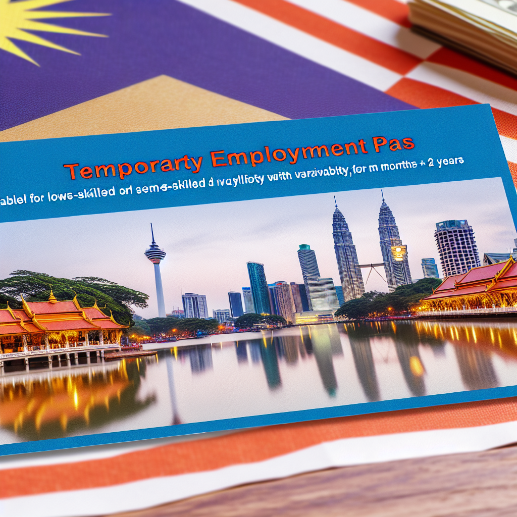 临时就业签证（Temporary Employment Pass, TEP） - 适用于低技能或半技能工人，通常有效期 6 个月至 2 年